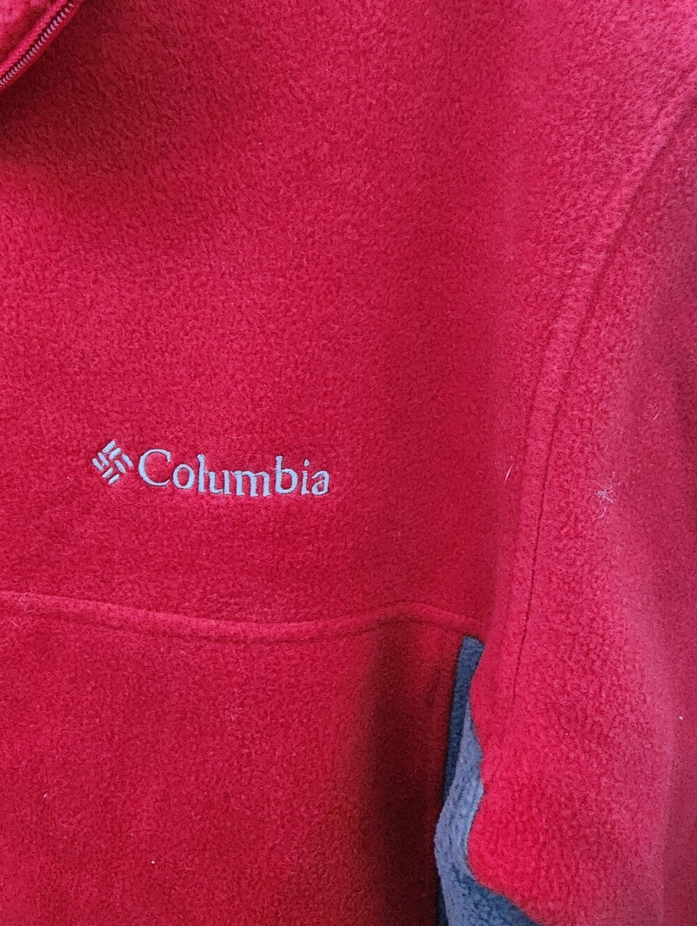 Columbia Mens Size XL Red And Gray Fleece Jacket .Excellent Condition Soft And - Picture 2 of 3